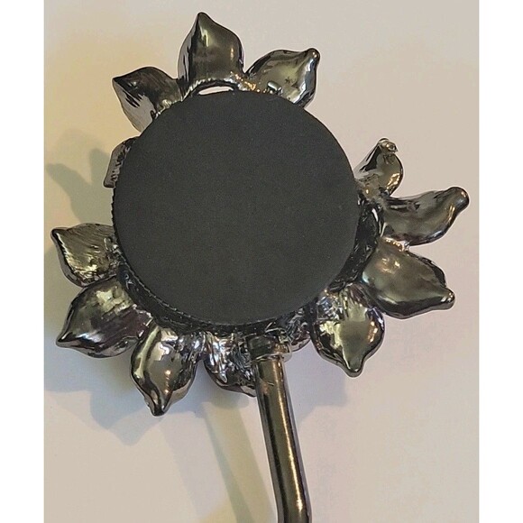 Purse Hanger w/ Triple Purples Flowers Floral Rhinestones Table Swivel - Picture 4 of 8